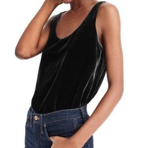 J. Crew Velvet Tank Top 00 Black Sleeveless Camisole NWT